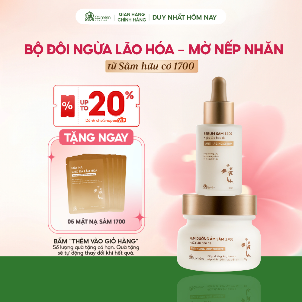 [MUA 2 TẶNG 1]Combo 2 Bước Chuyên Sâu Sâm 1700 Cấp Ẩm Ngừa Lão Hoá Da Cỏ Mềm