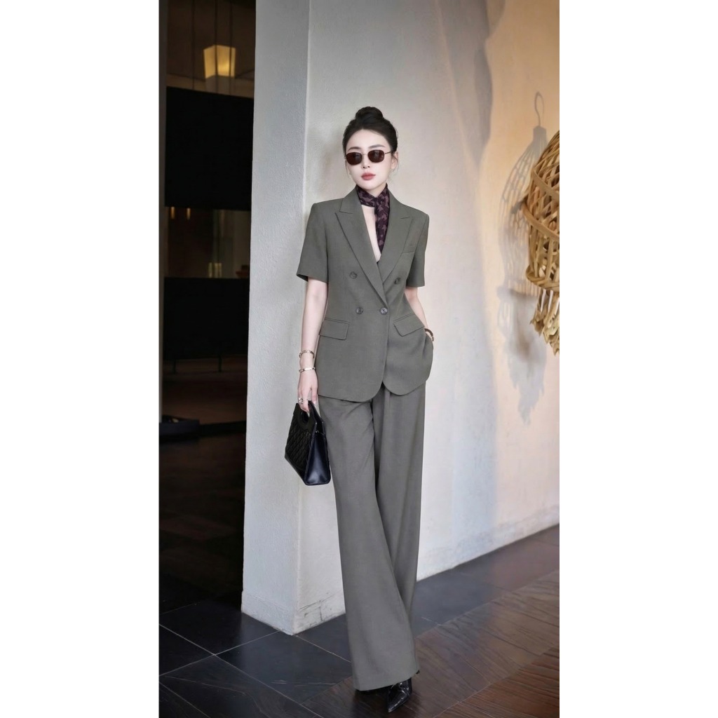 Set Vest Blazer nữ cao cấp IFY DESIGN Áo vest phối quần ống đứng sang trọng, thanh lịch - AO2794