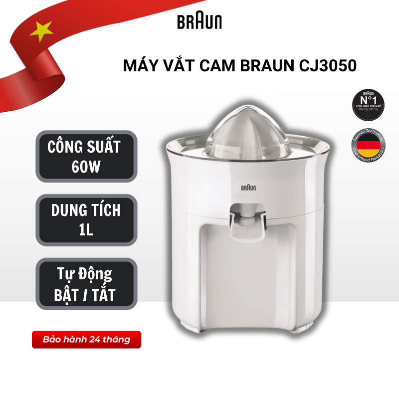 Máy Vắt Cam Braun CJ3050 Công Suất 60W - Hàng Chính Hãng