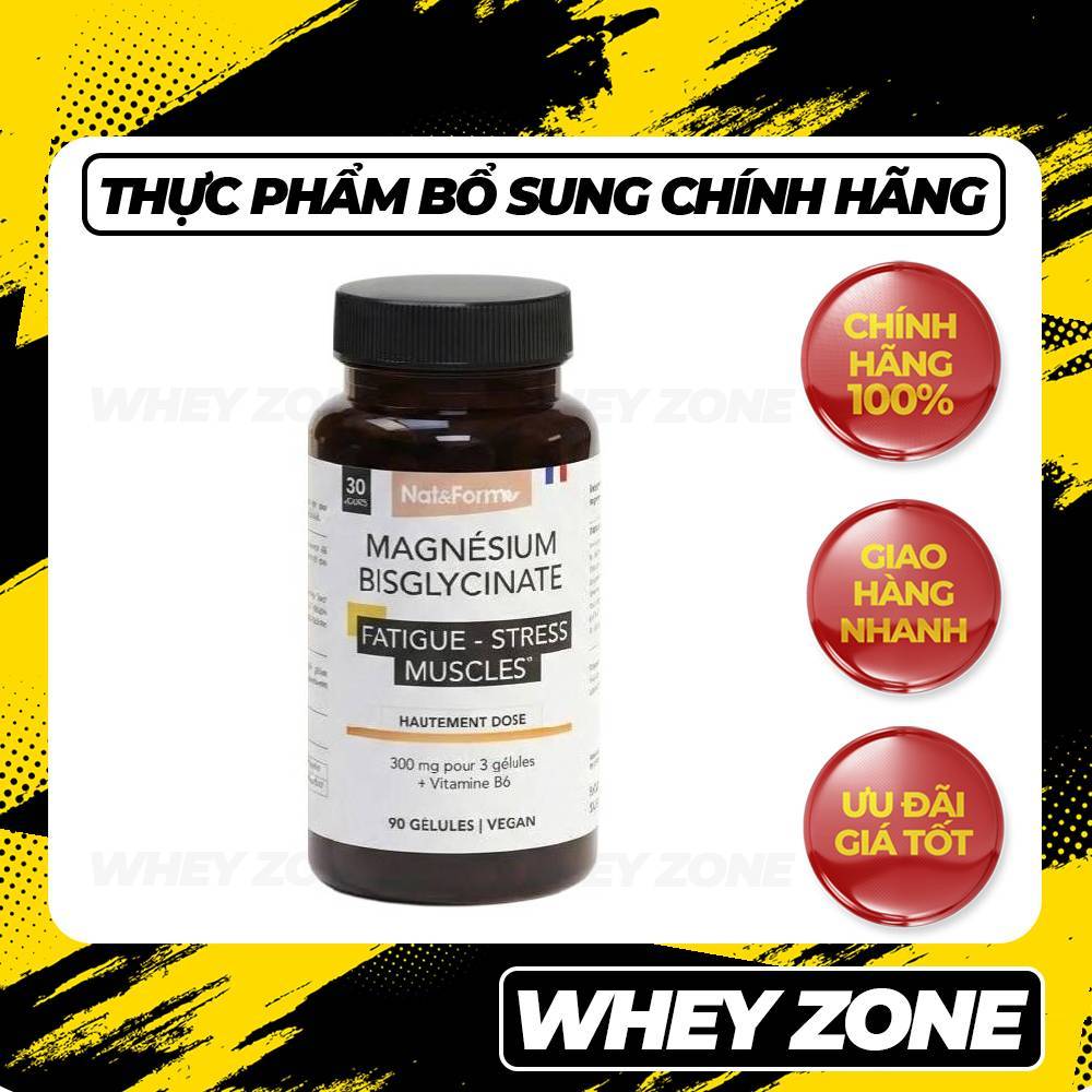 Nat&Form Magnesium Bisglycinate - Bổ Sung Magie Hỗ Trợ Giấc Ngủ Hấp Thu Tốt