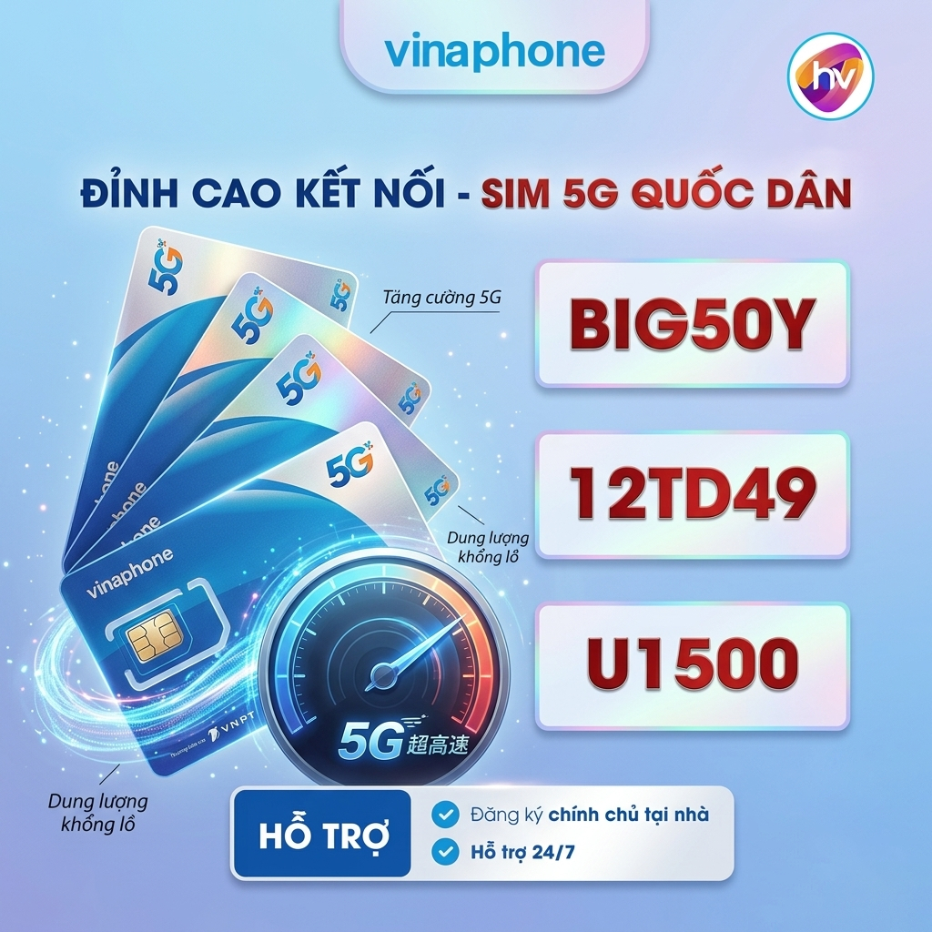 TOP Sim Vinaphone 5G : 12TD49, U1500, Big50y thành Thaga70n, có hỗ trợ esim - Bách Hóa Sim