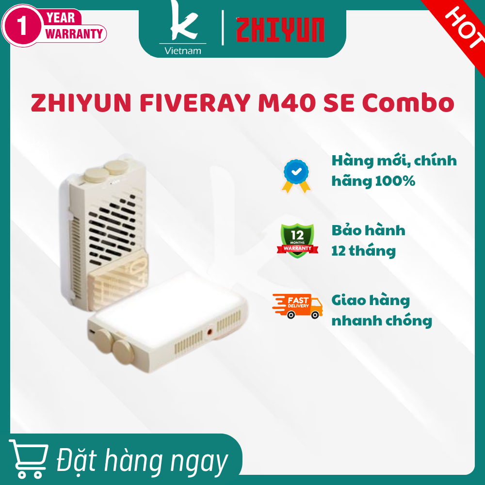 Đèn LED cầm tay Zhiyun Fiveray M40 SE Combo