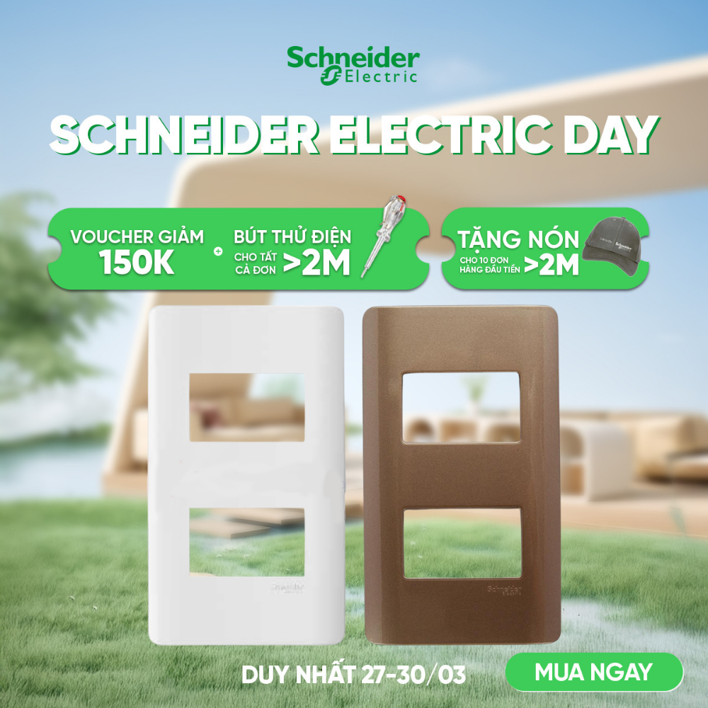 Mặt che cho 2 thiết bị size S dòng Zencelo A - Schneider Electric - A8402S_WE_G19 A8402S_SZ_G19