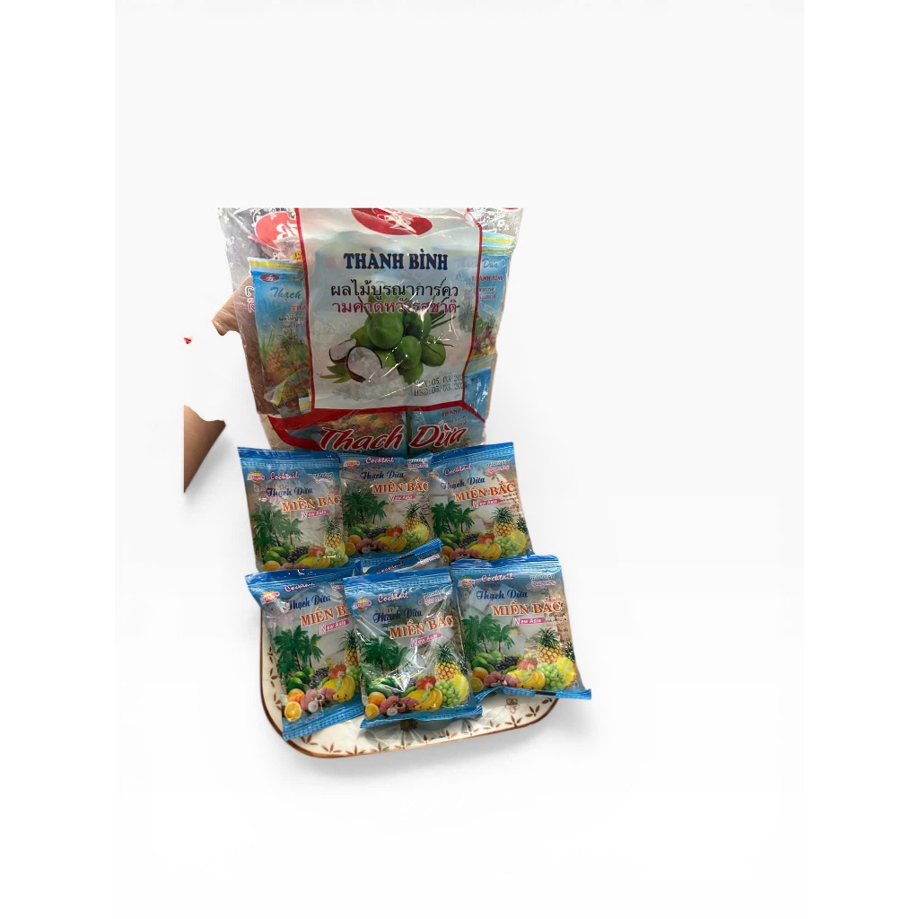 Thạch Dừa Thành Bình Gói 350g (20 Gói Nhỏ) – Thạch Dừa Trái Cây Giòn Dai, Giải Nhiệt, Dễ Pha Chế