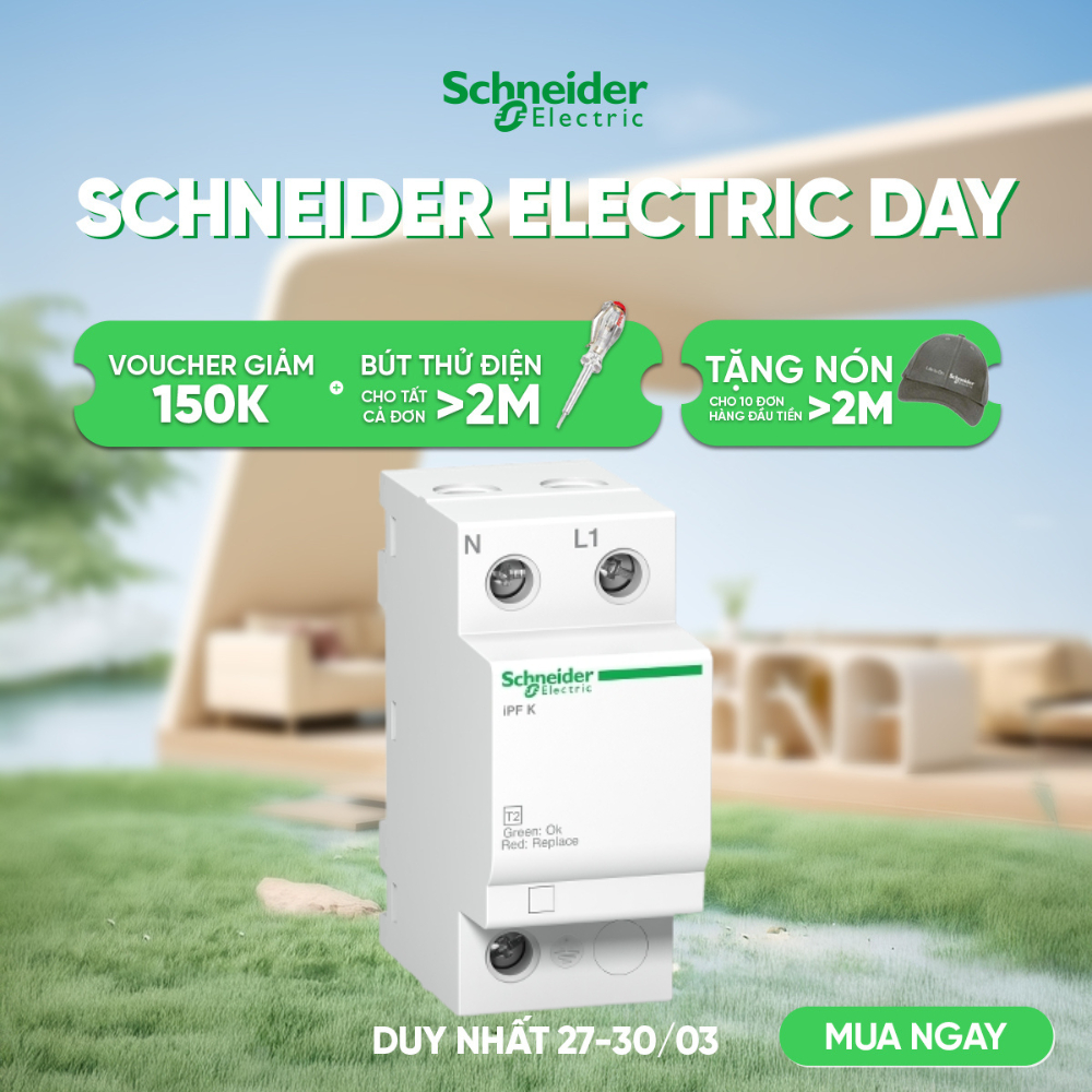 Thiết bị chống sét lan truyền SPD Acti9-iPF K 1P+N 40kA 340V - Schneider Electric - A9L15687