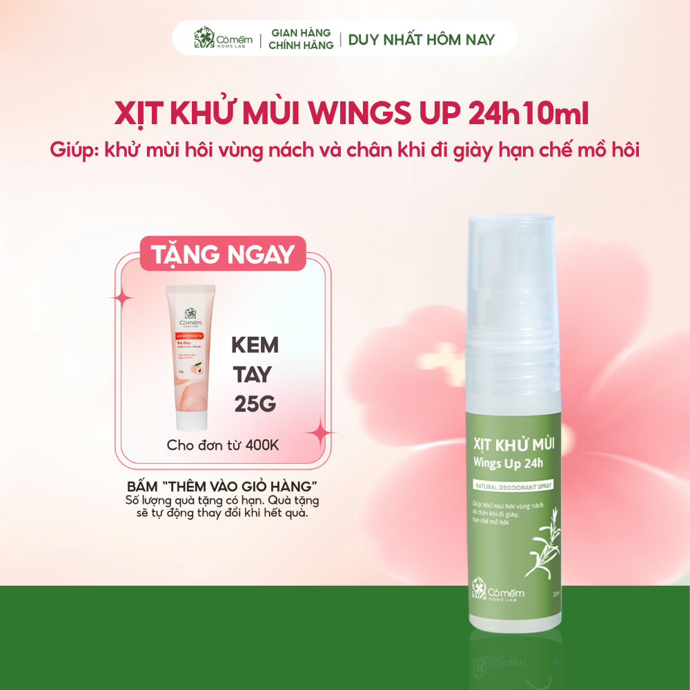 [Size 10ml] Xịt Khử Mùi Wings Up 24h Cỏ Mềm