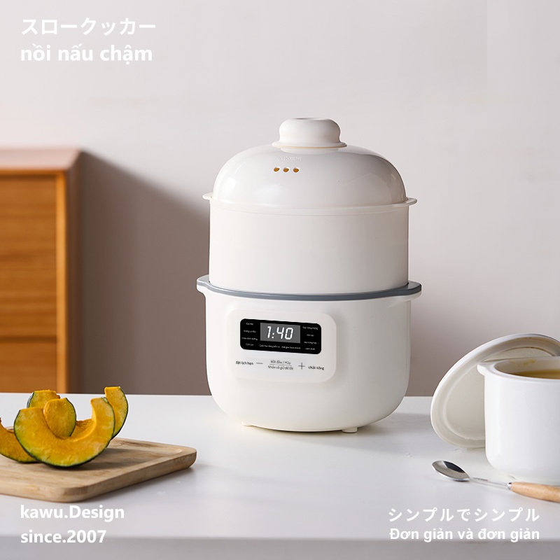 Blackbaby Nồi Nấu Chậm Cho Bé 9in1 Nồi Chưng Yến Cách Thuỷ 1L Nấu Cháo Hầm Hấp Hẹn giờ 24 giờ