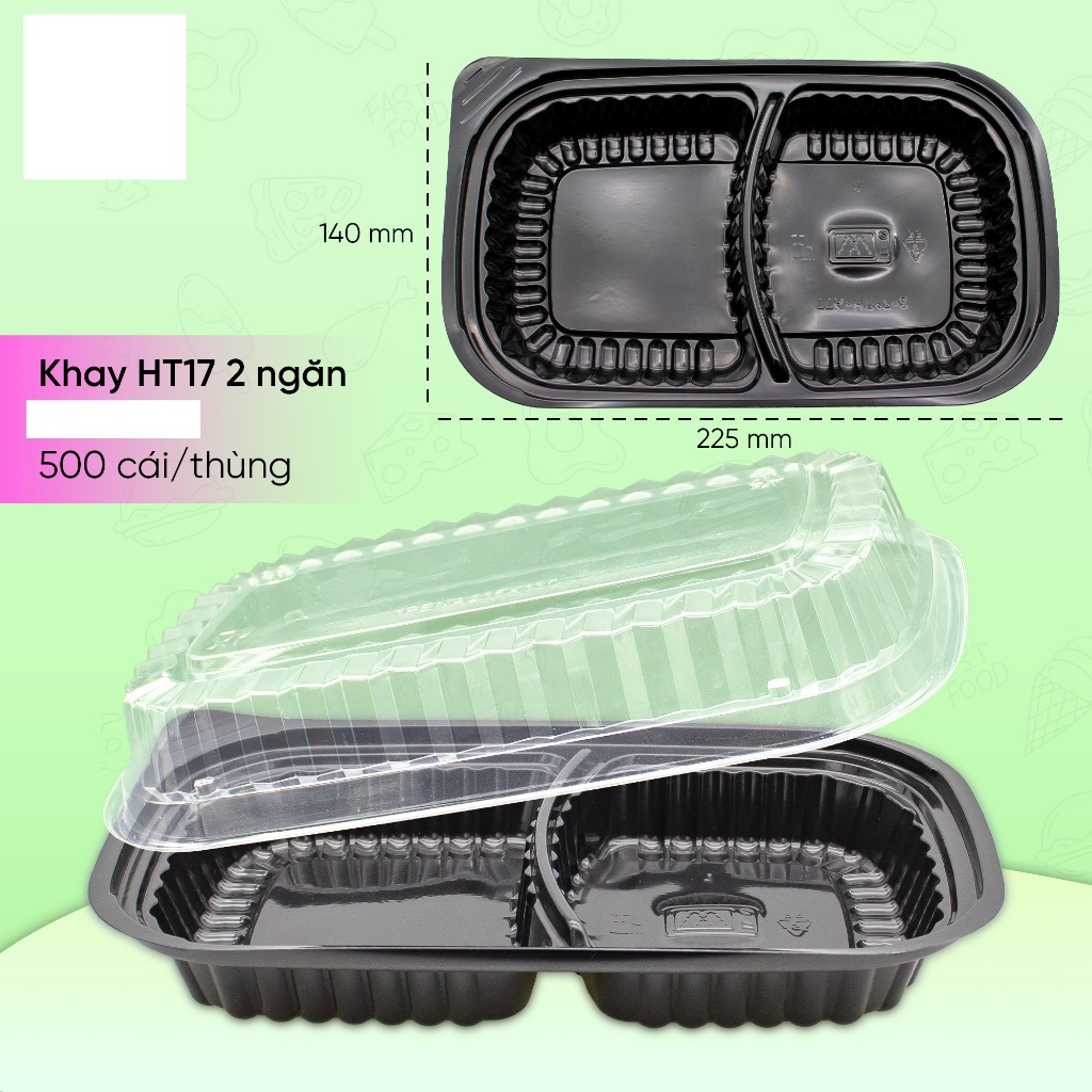 Set 50 Cái Hộp Nhựa HT17 2 ngăn