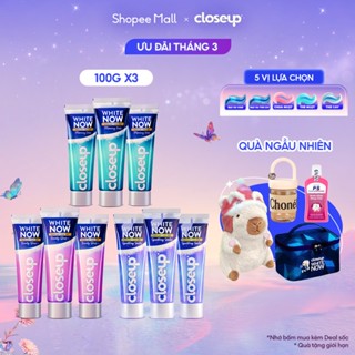 [Bộ Sưu Tập Tính Nữ] Combo 3 Kem đánh răng Closeup White Now-Trắng Bật Tông 3X TỨC THÌ với Công nghệ Ánh Sáng Xanh 100g