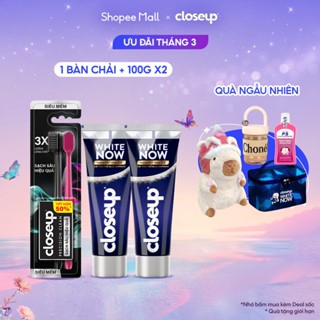 Bộ 2 Kem Đánh Răng và Bàn Chải Closeup - White Now Răng Trắng bật tông 3x Tức thì 100g và Precision Clean siêu mềm