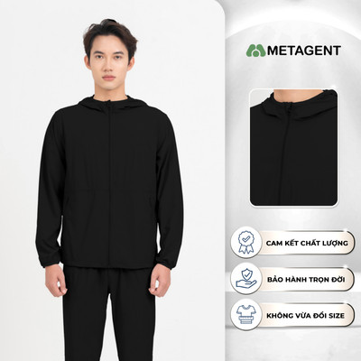 Áo khoác gió dài tay có mũ, áo khoác gió nam mỏng nhẹ Metagent MS 77E4059