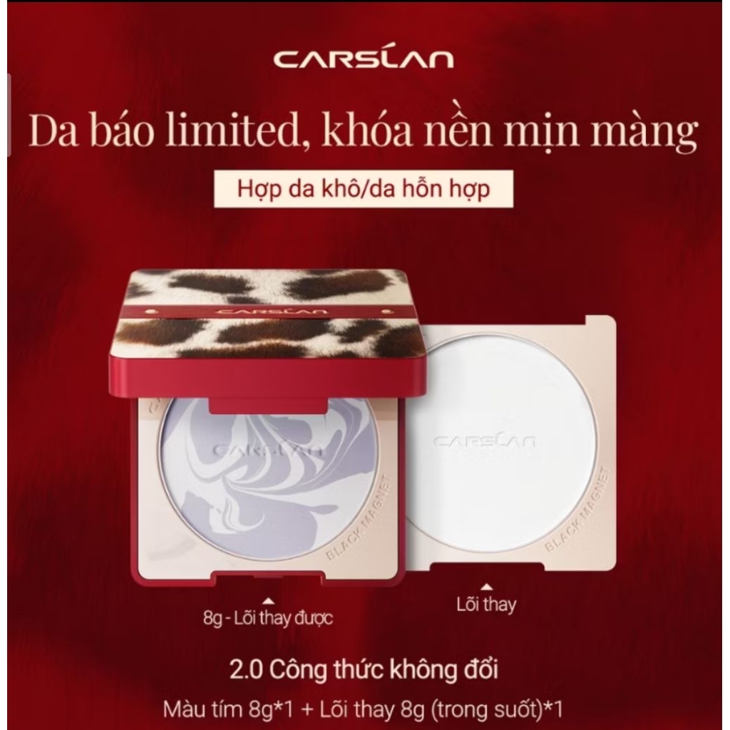 Phấn phủ nén kiềm dầu 2.0 Carslan limited có refill