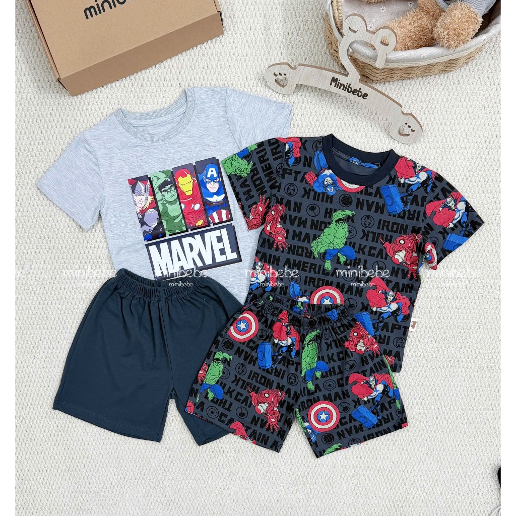 A116 - SET 2 BỘ NHỆN MARVEL ĐEN XÁM