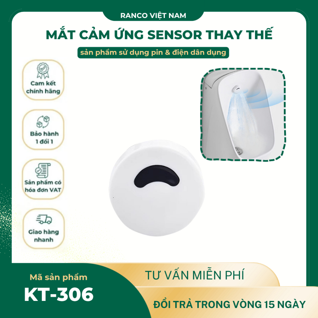 Mắt thần xả tiểu nam hồng ngoại cảm ứng dùng cho tất cả bồn tiểu nam INAX, TOTO, Caesar KT-306