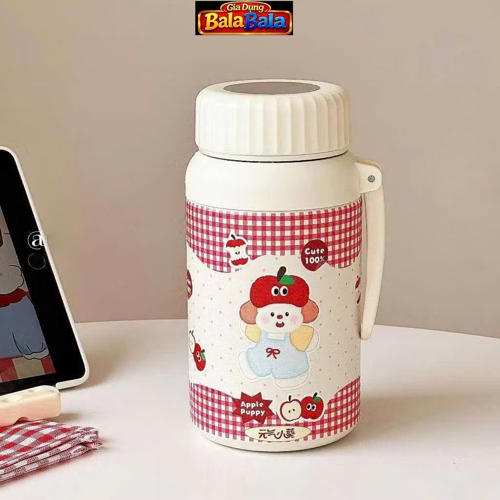 Bình giữ nhiệt Inox SUS 316 nắp vặn dung tích 1000ml. Có nắp và Tay Cầm. ó nắp lọc trà inox 304