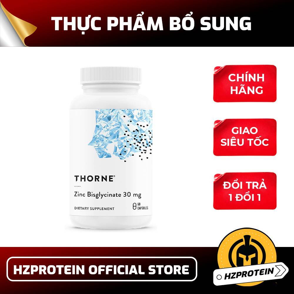 THORNE Zinc Bisglycinate 30mg - Viên Uống Kẽm Hỗ Trợ Sức Khỏe Nam Giới