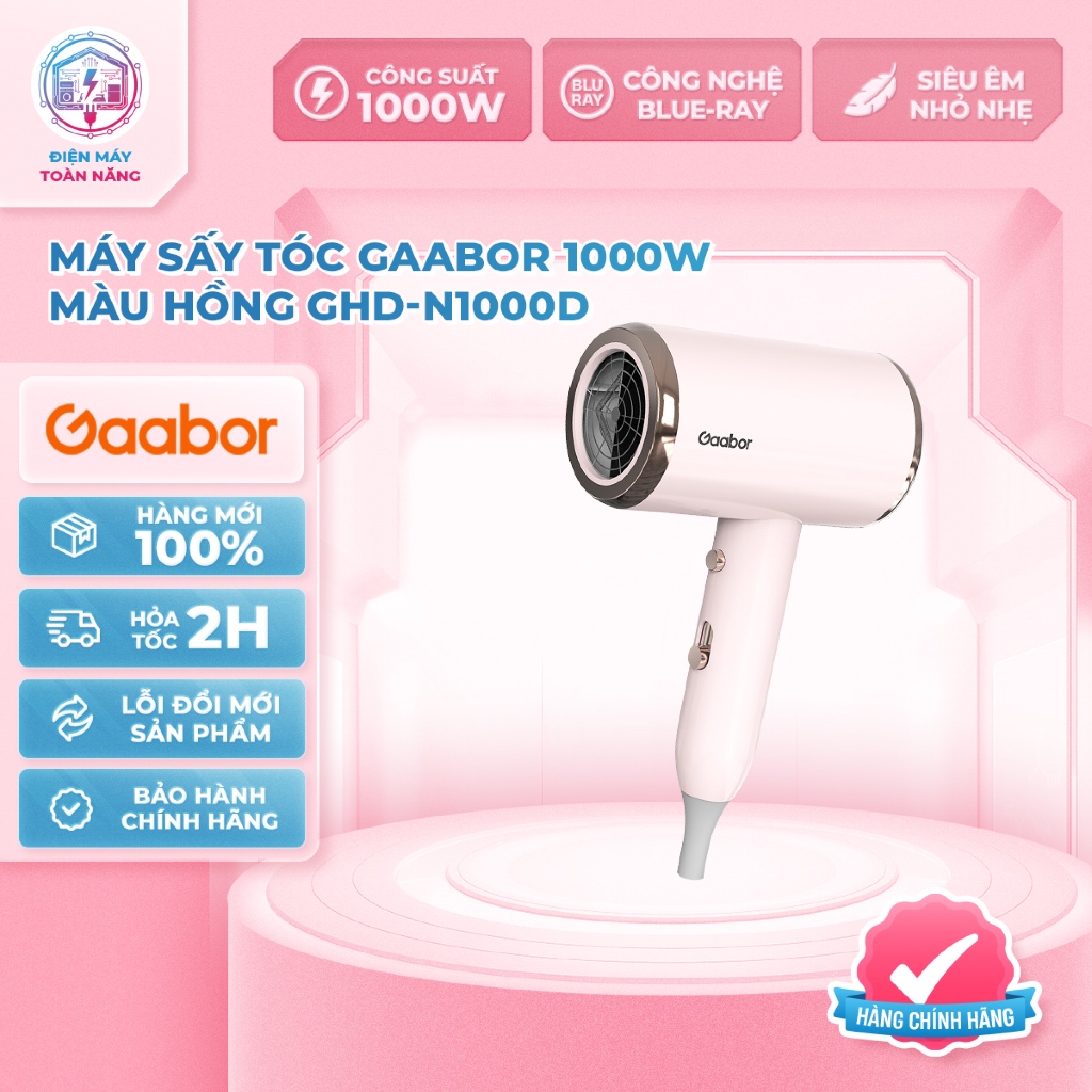 Máy Sấy Tóc Ánh Sáng Xanh Gaabor GHD-N1000D – Công Suất 1000W - Chính Hãng