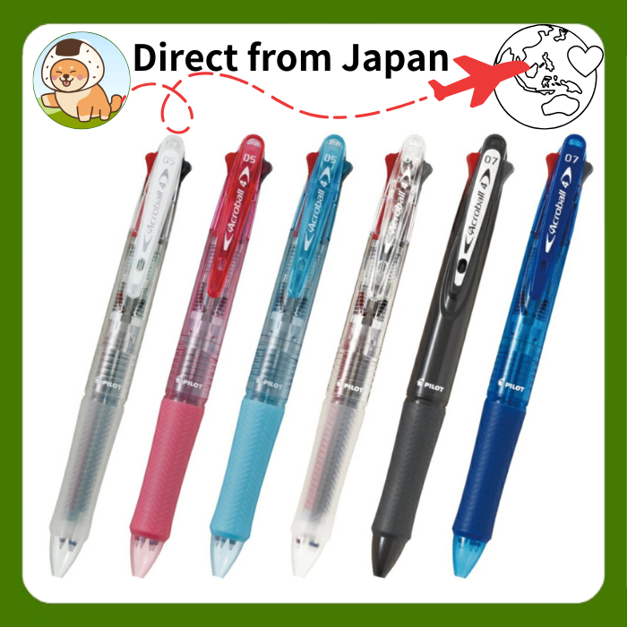 PILOT Acroball 4 4-Color Ballpoint Pen 0.5mm ( Non-Color / Clear Soft Pink / Clear Soft Blue ) / 0.7