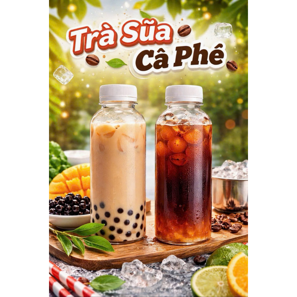 NŨA BAO- 100 Chai tròn miệng rộng  f38 - 330ml dày + nắp f38