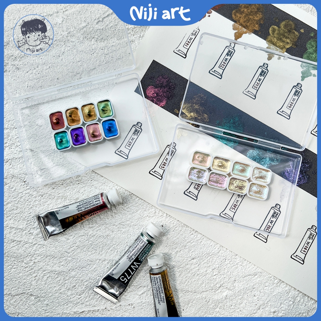 Pocket màu nước Holbein nhũ Chroma Pearl và Chroma Shine 0.5ml