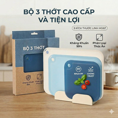 Thớt Inochi 2 Mặt – Dùng Cắt Rau, Thịt, Hải Sản Tiện Lợi
