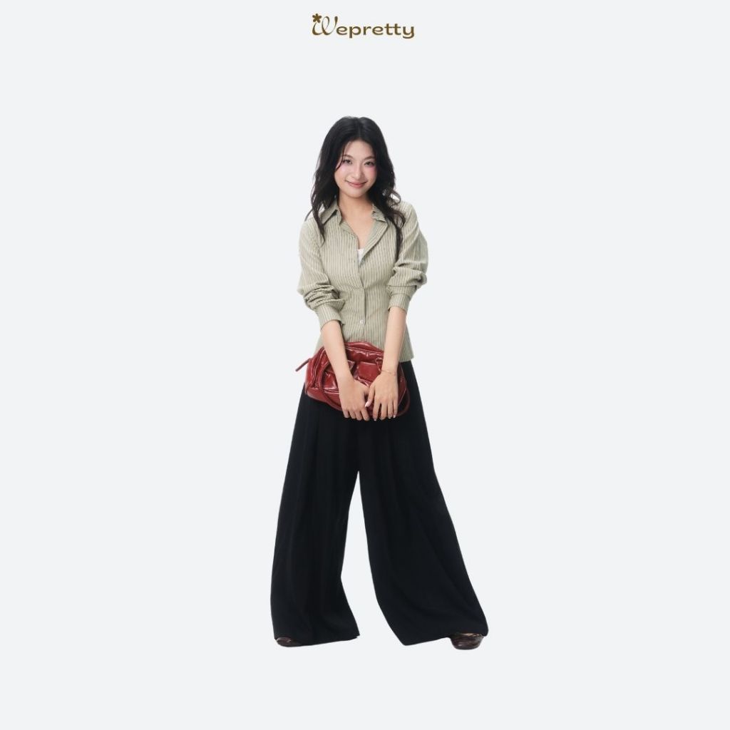 AH30 WYNN SHIRT Sơ Mi Kẻ Sọc Wepretty Clothes Chất Liệu Thô Kate Phối Nơ Phong Cách Hàn Quốc | BigBuy360 - bigbuy360.vn