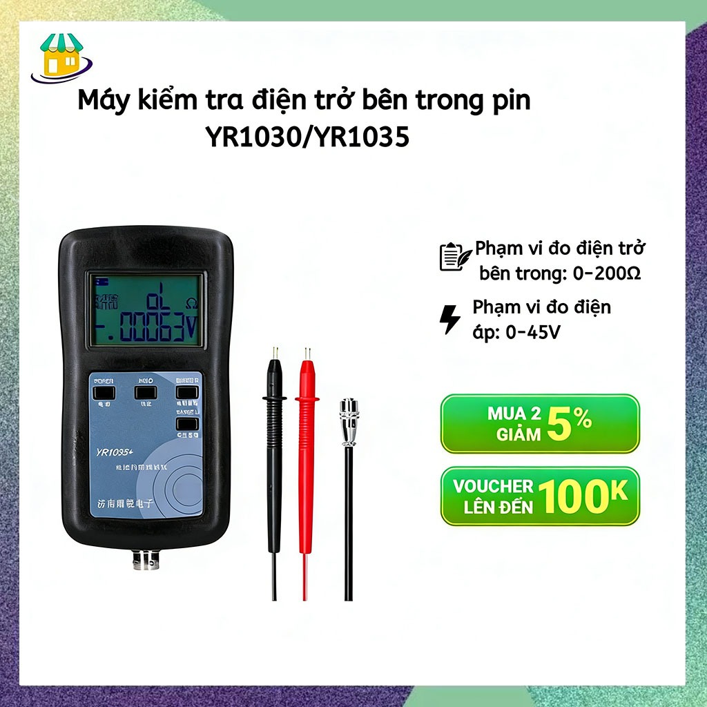 YR1030 Máy Đo Điện Trở 1030+/1035 Hiệu Ứng Tiếng Anh Độ Chính Xác Cao YR1030