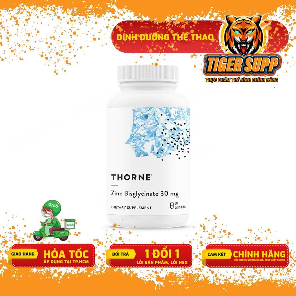 THORNE Zinc Bisglycinate 30 mg - Bổ Sung Kẽm Hỗ Trợ Miễn Dịch, Da Sáng Khỏe, Giảm Mụn