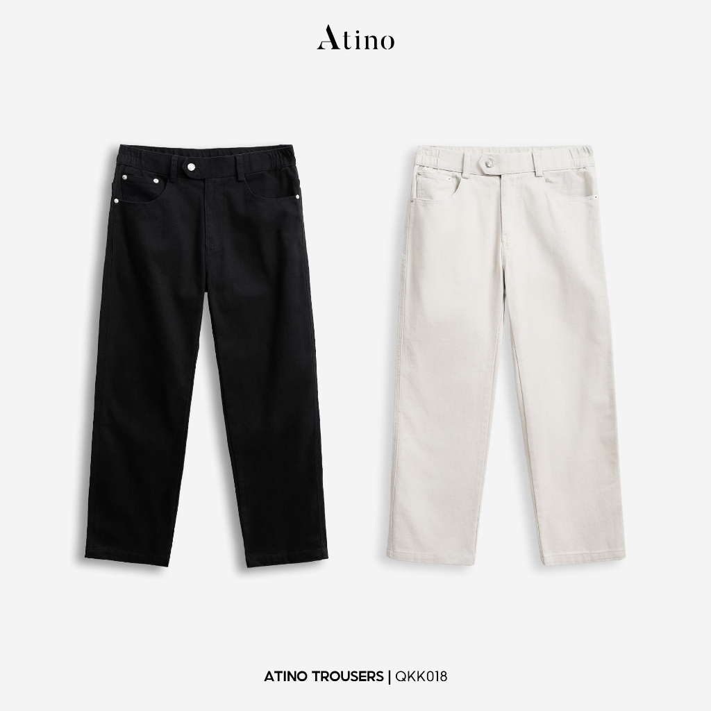 Quần Dài Kaki ATINO 100% Cotton Thấm Hút Tốt Thoải Mái Dáng Suông 30.4.QKK018