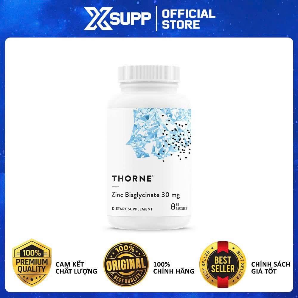 THORNE Zinc Bisglycinate 30mg - Thực Phẩm Bổ Sung Kẽm (60 Viên)