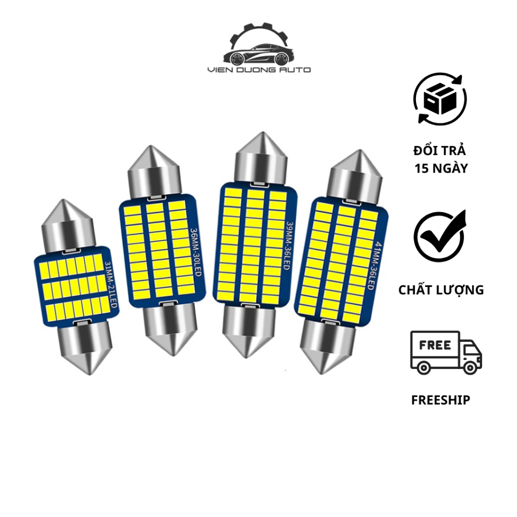 Bộ 2 Đèn LED C5W C10W 31mm 36mm 39mm 41mm Cho Xe Hơi | VIENDUONG AUTO