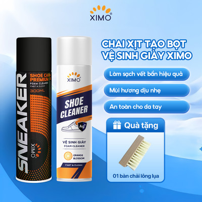 Chai Xịt Tạo Bọt Vệ Sinh Giày XIMO Cao Cấp 300ml làm sạch giày cao cấp giúp giày trắng sáng như mới (VSG02)