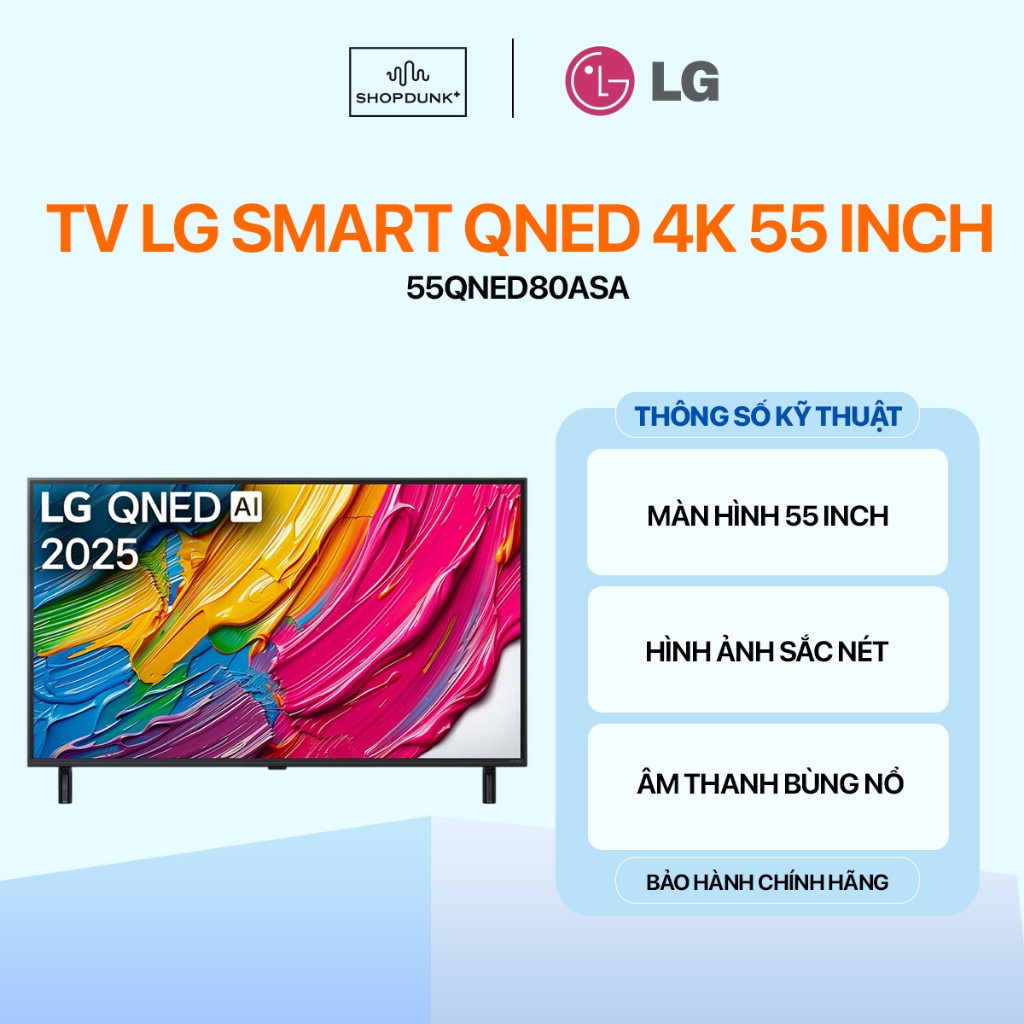 Tivi LG Smart QNED 4K 55 inch 55QNED80ASA Chính Hãng