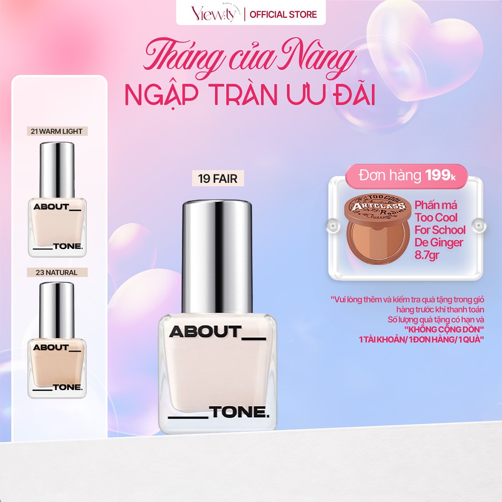 [Date tháng 12/2026] Kem Nền ABOUT TONE Skin Layer Fit Foundation 30ml Che Khuyết Điểm Lớp Nền Mịn M