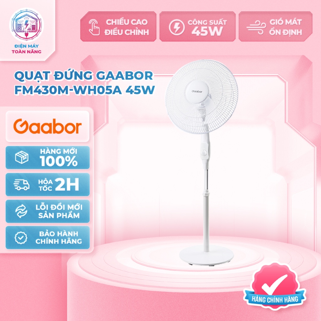 Quạt Đứng Gaabor FM430M-WH05A - Công Nghệ Gió Vòm 3D - Chính Hãng