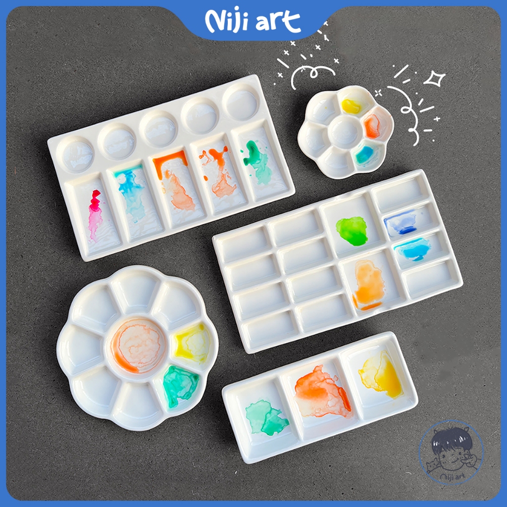 Palette pha màu bằng sứ - Khay pha màu