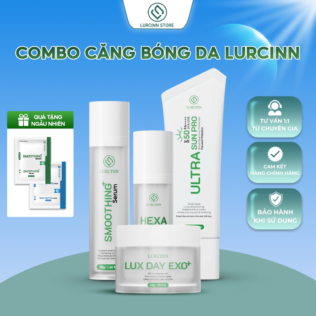 Combo Căng Bóng Da Serum Hexa EXO, Kem Luxday EXO Nano, Dưỡng Ẩm, Sáng Da Phục Hồi | Lurcinn Vietnam