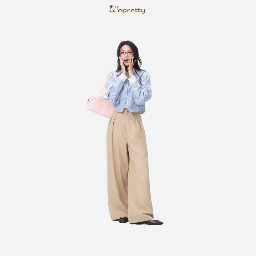 Q02 KAYLIN PANTS Quần Đũi Xước Ống Rộng Wepretty, Quần Ống Rộng Nữ Form Suông Chất Thô Mềm Mại Mặc Mùa Hè | BigBuy360 - bigbuy360.vn