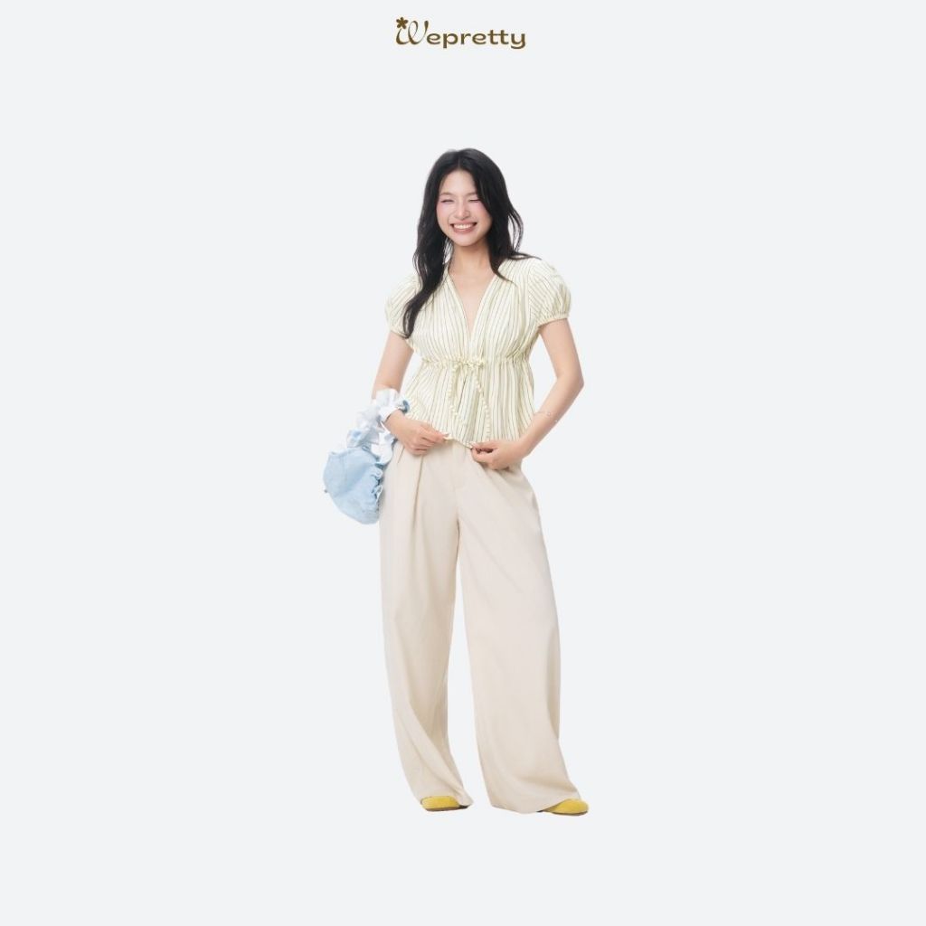Q02 KAYLIN PANTS Quần Đũi Xước Ống Rộng Wepretty, Quần Ống Rộng Nữ Form Suông Chất Thô Mềm Mại Mặc Mùa Hè | BigBuy360 - bigbuy360.vn