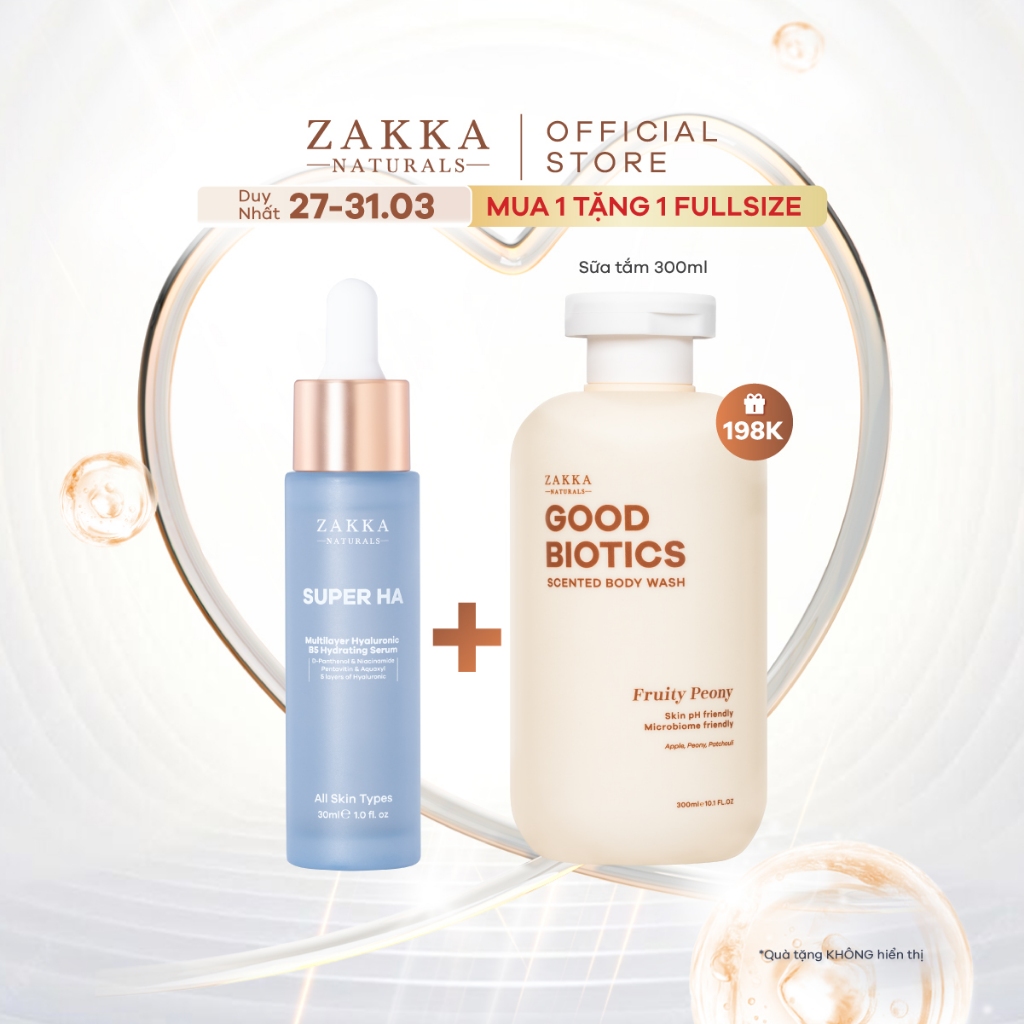 Tinh Chất Cấp Ẩm Đa Tầng Super HA Hyaluronic B5 Hydrating Serum Zakka Naturals 30ml