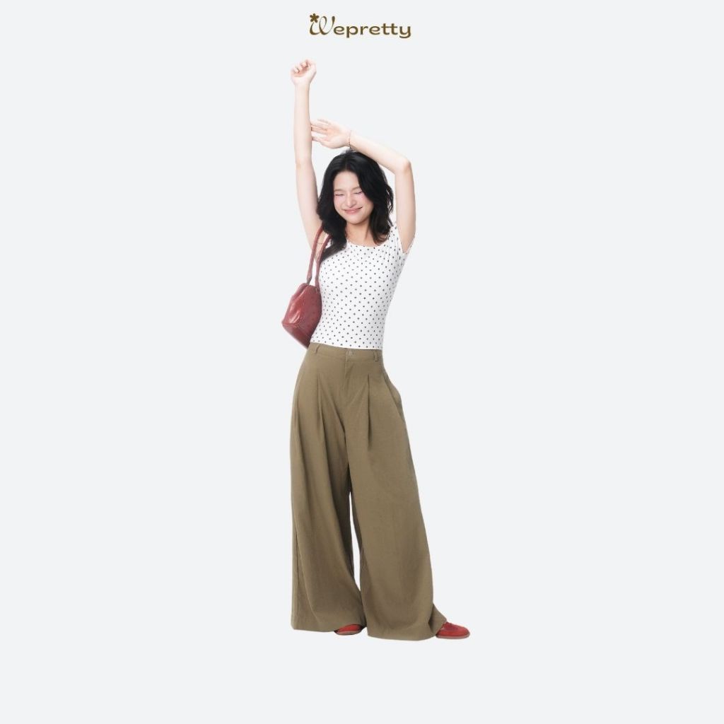 Q13 WONDER PANTS Quần Ống Rộng Wepretty Clothes Vải Dù Lạnh Nữ Trendy Thời Trang Công Sở | BigBuy360 - bigbuy360.vn