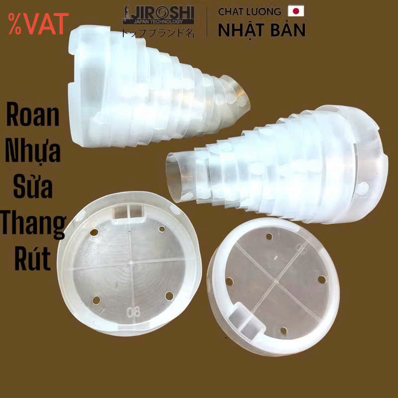 Bộ phụ kiện thang rút JIROSHI gồm nhựa đen và khung INOX