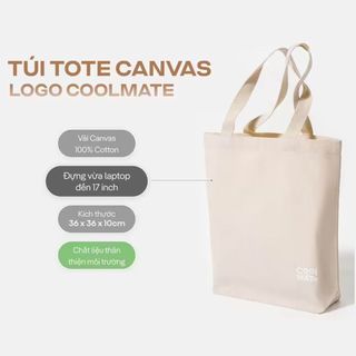Túi Tote Canvas in logo Coolmate