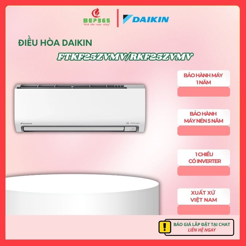 Máy Lạnh Daikin Inverter FTKF25ZVMV/RKF25ZVMV – Công Nghệ Streamer – Làm Lạnh Nhanh Powerful
