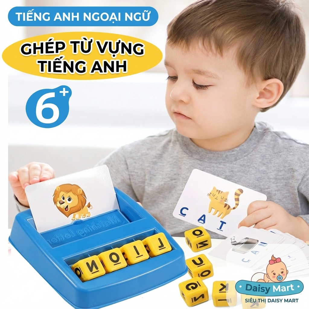 Đồ chơi học tiếng Anh, ghép chữ tiếng Anh, đồ chơi học từ vựng Tiếng Anh, đồ chơi học tập, bảng ghép