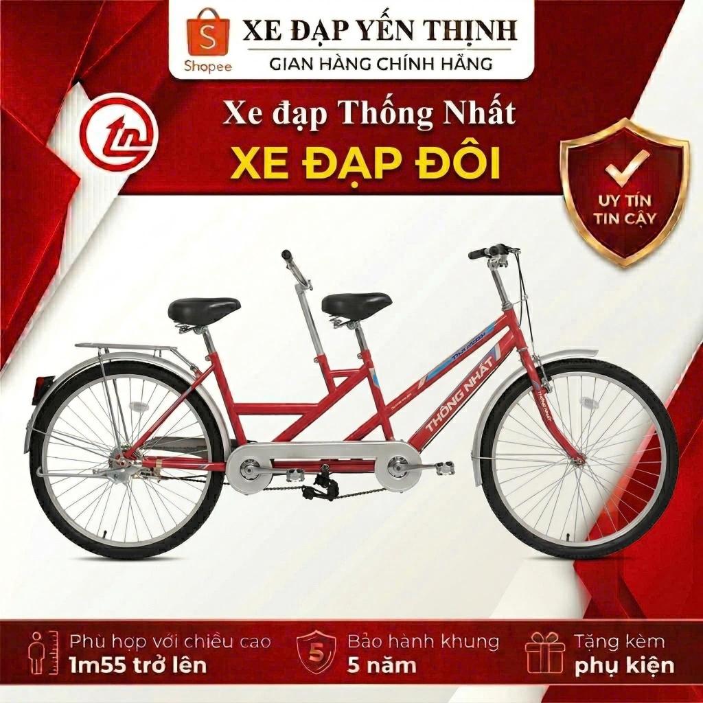 XE ĐẠP ĐÔI THỐNG NHẤT SIZE 26  ( Quà tặng: hiển thị kèm khi đặt đơn )