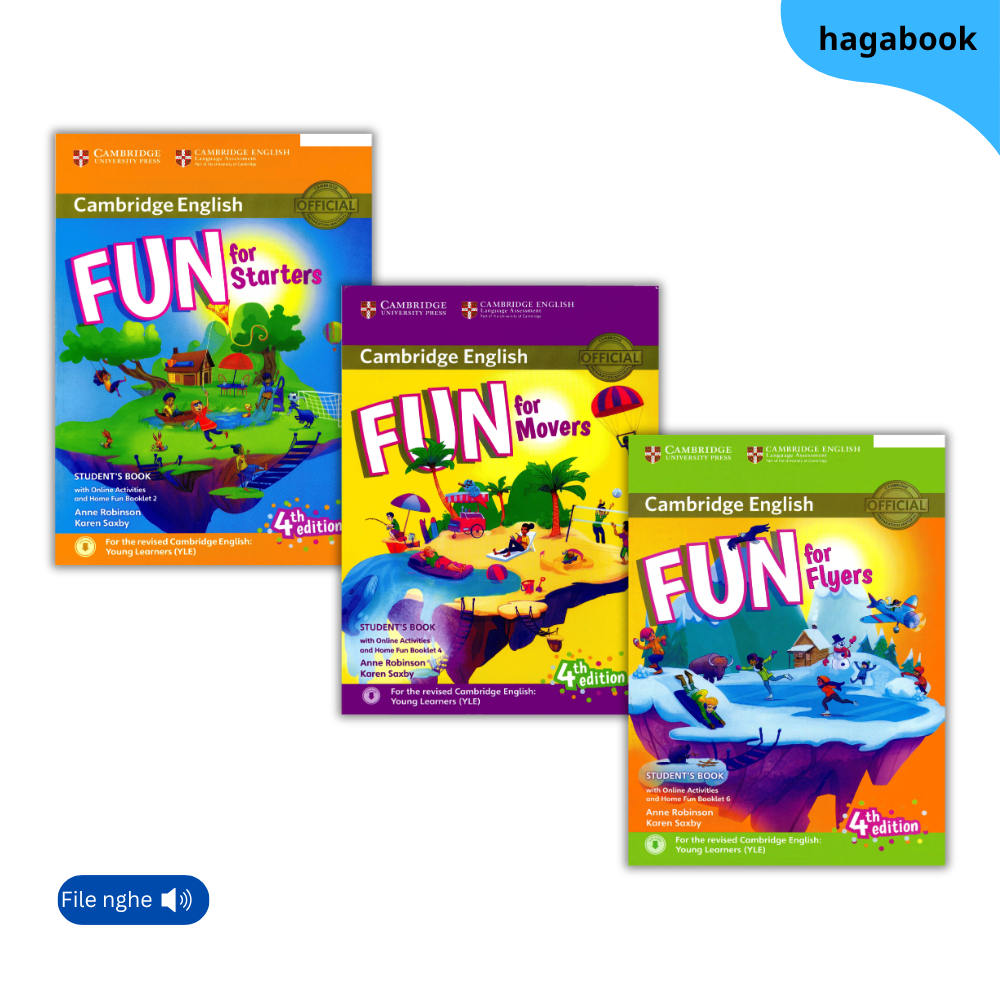 Sách - Fun for: Starters - Movers - Flyers (4th edition ) - Bản in laser đẹp tặng file nghe