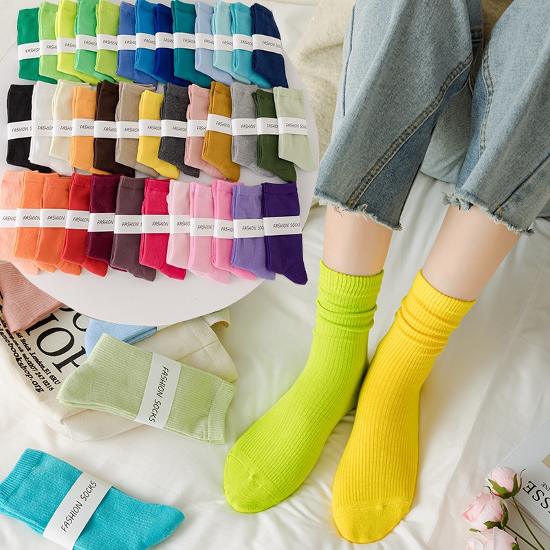 Tất cao cổ nữ Jengiang Vớ nữ cổ cao nhiều màu sắc cotton dày dặn hottrend phong cách ulzzang street wear Hàn Quốc T111 | BigBuy360 - bigbuy360.vn