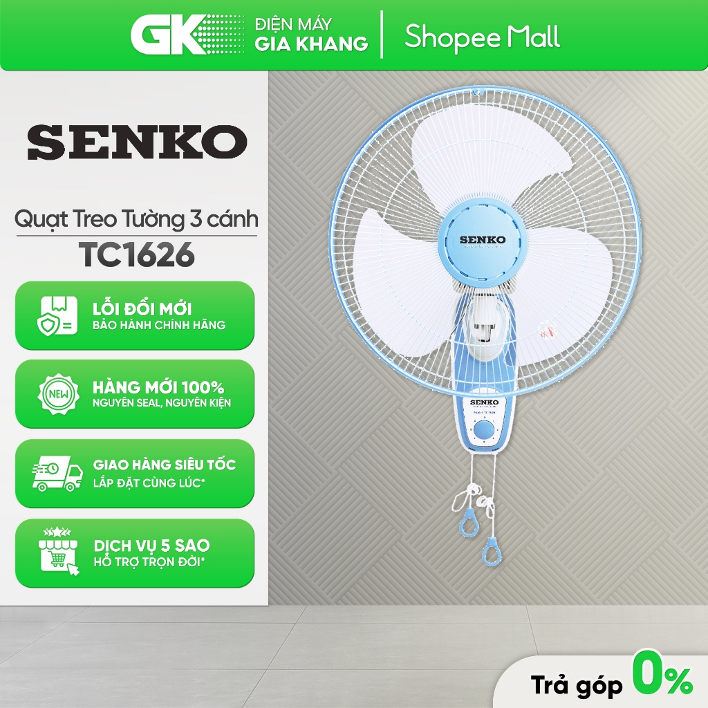 TC1626 - Quạt Treo Tường Senko TC1626 [Toàn Quốc]