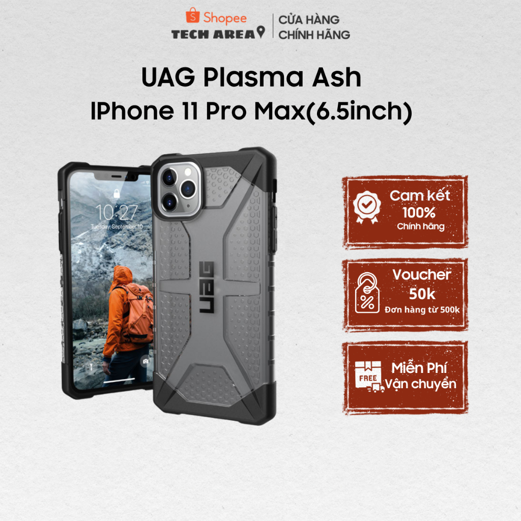 [UAG CHÍNH HÃNG] Ốp lưng UAG Plasma Ash lphone 11 Pro Max